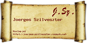 Joerges Szilveszter névjegykártya