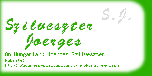 szilveszter joerges business card